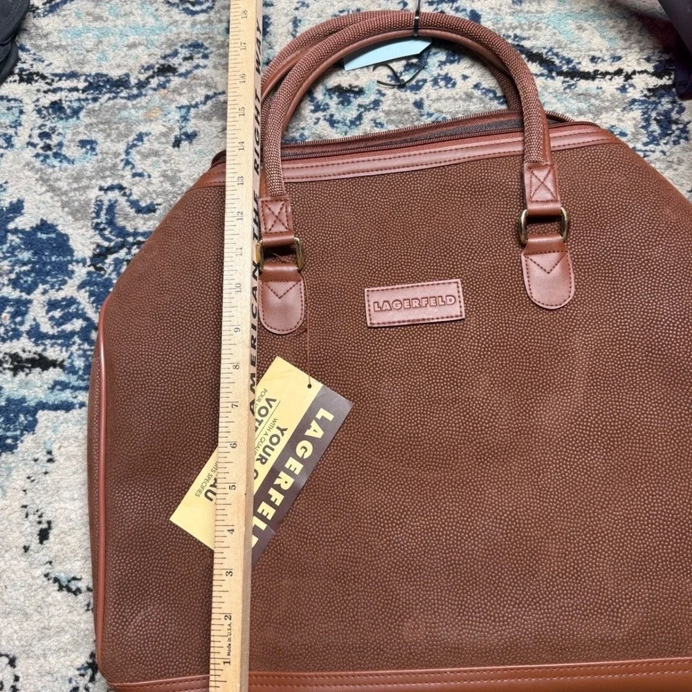 Vintage Lagerfeld Brown Textured Weekender Duffel Bag‎ NWT Promotional Gift 19